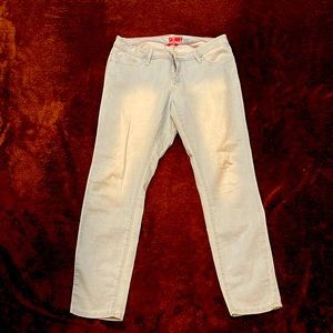 Light blue denim skinny jeans. Size 16 spandex